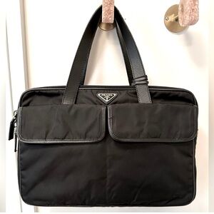 Prada Black Nylon Briefcase